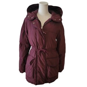 Abercrombie & Fitch Purple Long‎ Puffer Hooded Coat Size Small